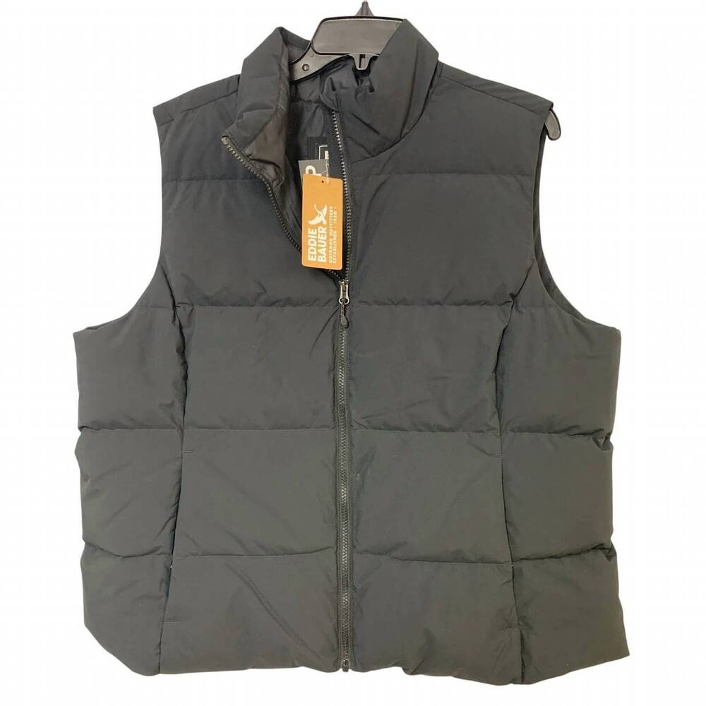 NEW EDDIE BAUER women's essential down puffer vest - plus in black